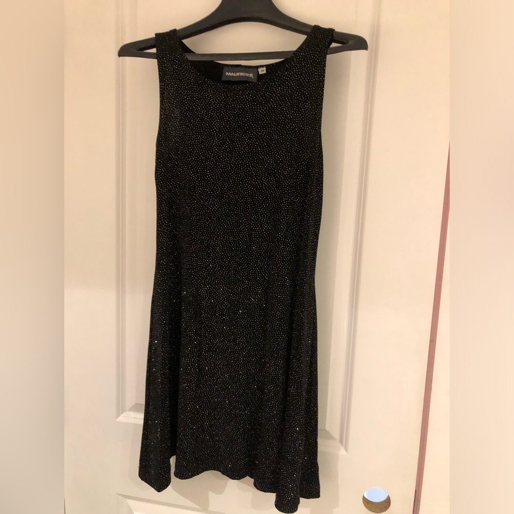 Maurice Black Sparkle Sleeveless A-Line Dress